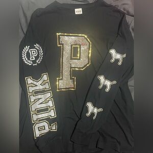 VS PINK BLACK BLING TOP